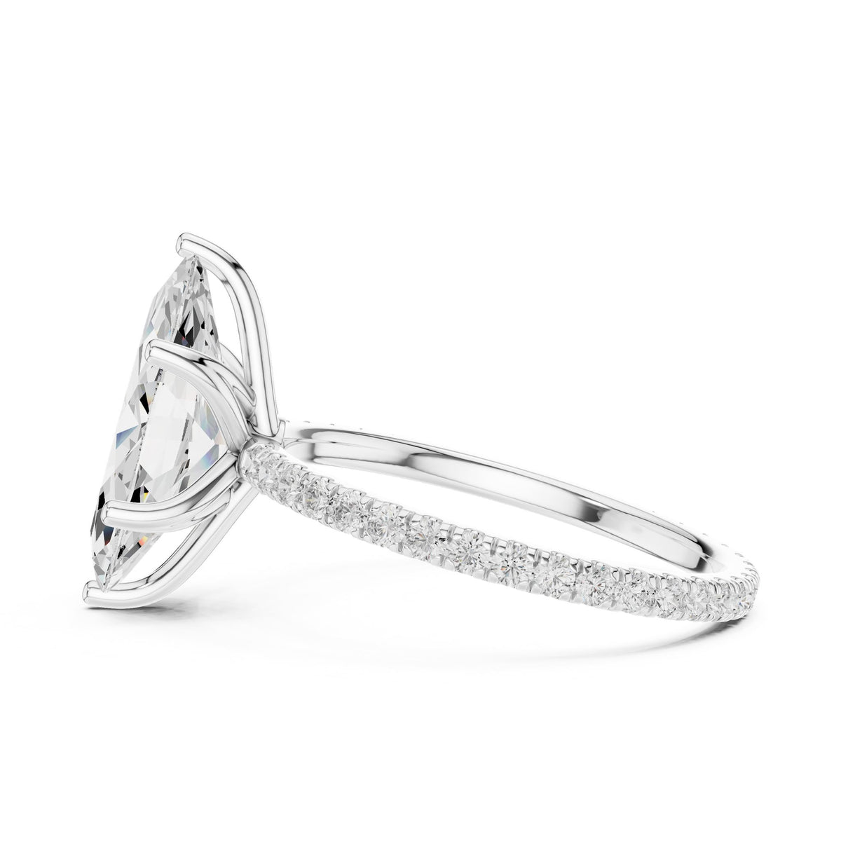 Marquise Pave Lab Grown Diamond Engagement Ring
