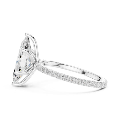 Marquise Pave Lab Grown Diamond Engagement Ring