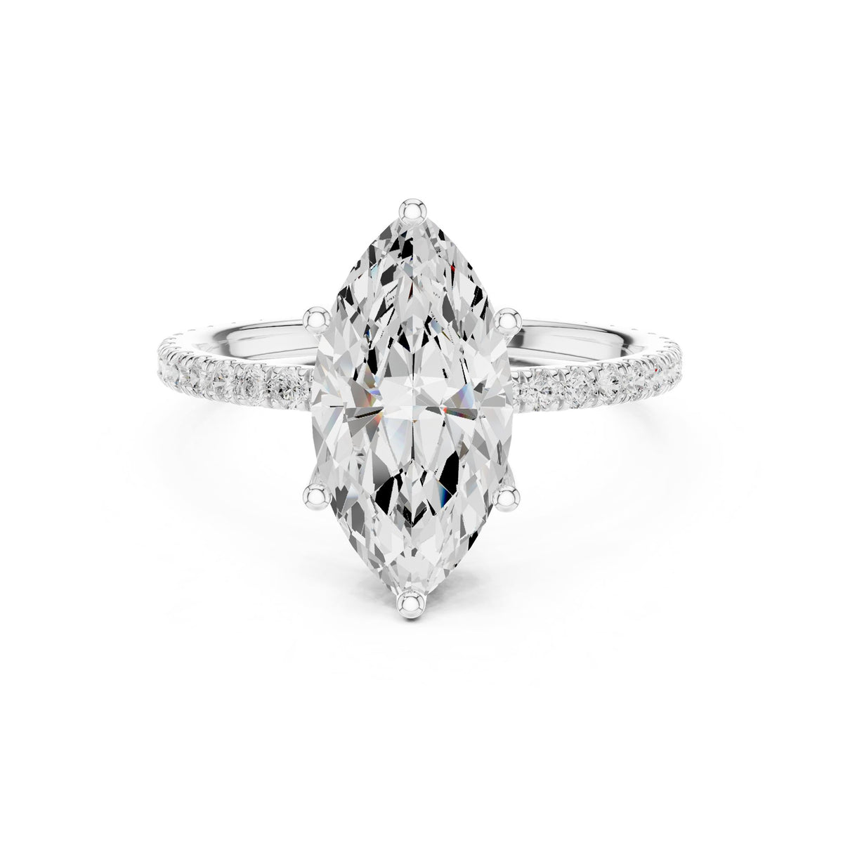 Marquise Pave Lab Grown Diamond Engagement Ring