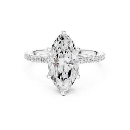 Marquise Pave Lab Grown Diamond Engagement Ring