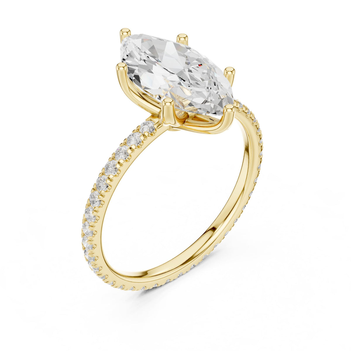 Marquise Pave Lab Grown Diamond Engagement Ring