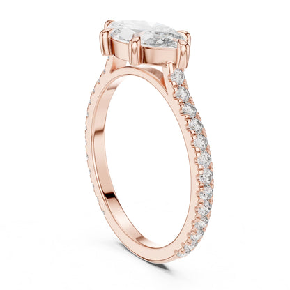 Marquise Pave Lab Grown Diamond Engagement Ring