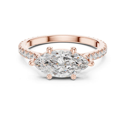 Marquise Pave Lab Grown Diamond Engagement Ring