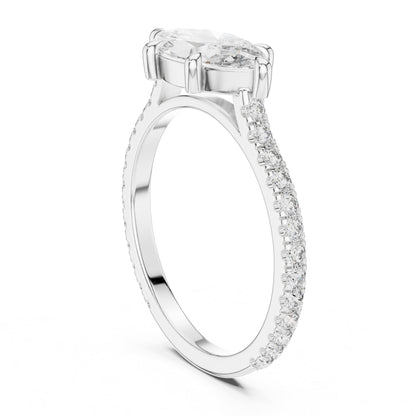 Marquise Pave Lab Grown Diamond Engagement Ring