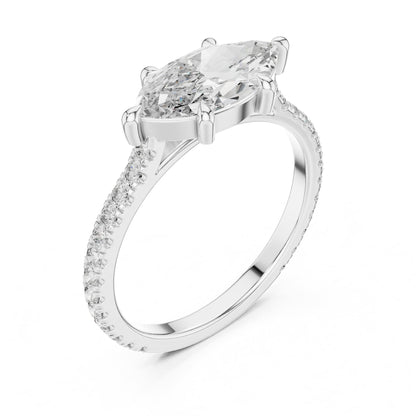 Marquise Pave Lab Grown Diamond Engagement Ring