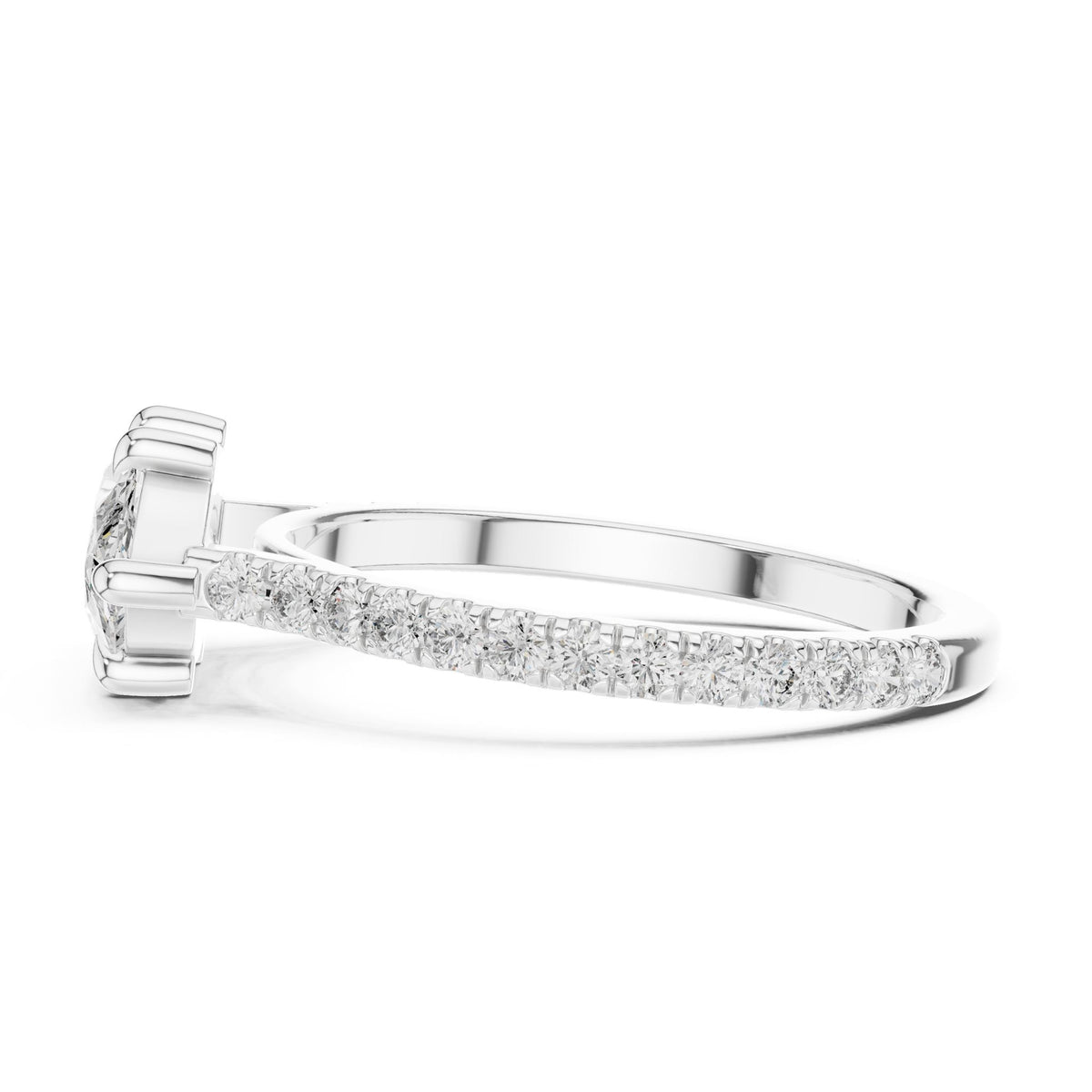Marquise Pave Lab Grown Diamond Engagement Ring
