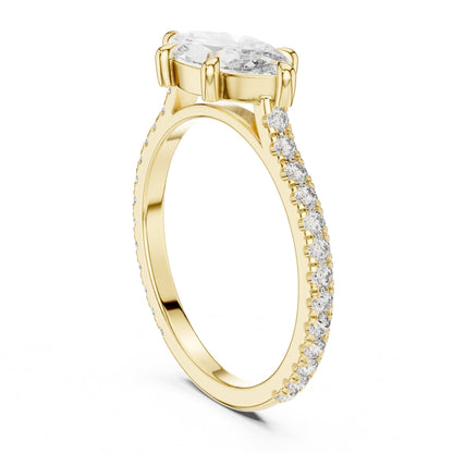 Marquise Pave Lab Grown Diamond Engagement Ring