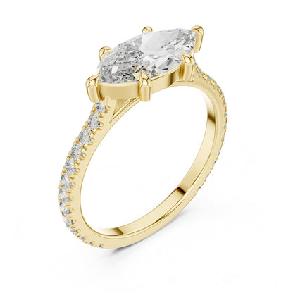 Marquise Pave Lab Grown Diamond Engagement Ring