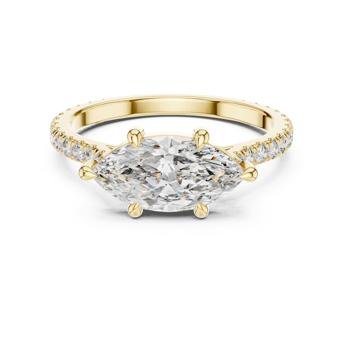 Marquise Pave Lab Grown Diamond Engagement Ring