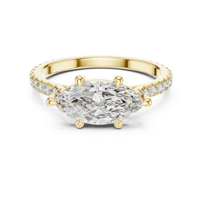 Marquise Pave Lab Grown Diamond Engagement Ring
