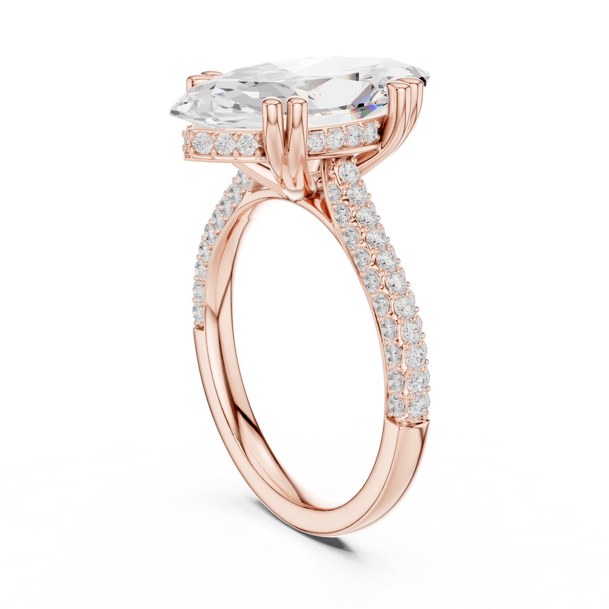 Marquise Pave Lab Grown Diamond Engagement Ring