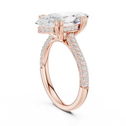 Marquise Pave Lab Grown Diamond Engagement Ring