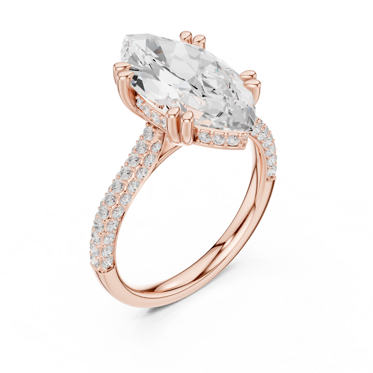Marquise Pave Lab Grown Diamond Engagement Ring