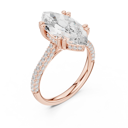Marquise Pave Lab Grown Diamond Engagement Ring