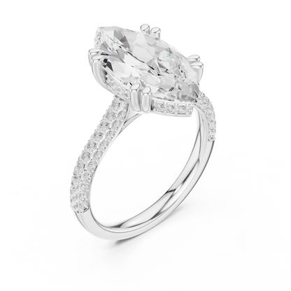 Marquise Pave Lab Grown Diamond Engagement Ring