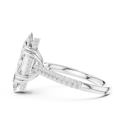 Marquise Pave Lab Grown Diamond Engagement Ring