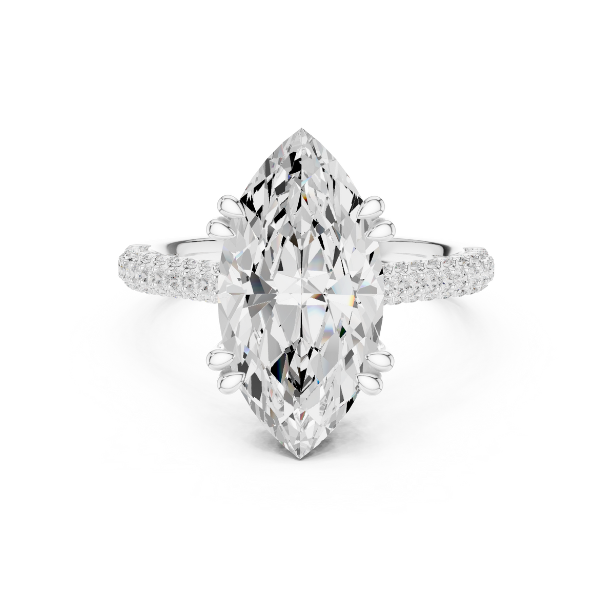 Marquise Pave Lab Grown Diamond Engagement Ring