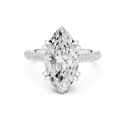 Marquise Pave Lab Grown Diamond Engagement Ring