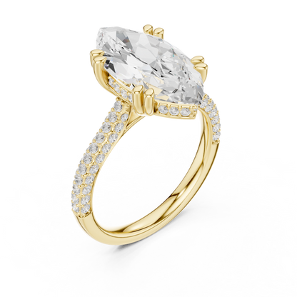 Marquise Pave Lab Grown Diamond Engagement Ring