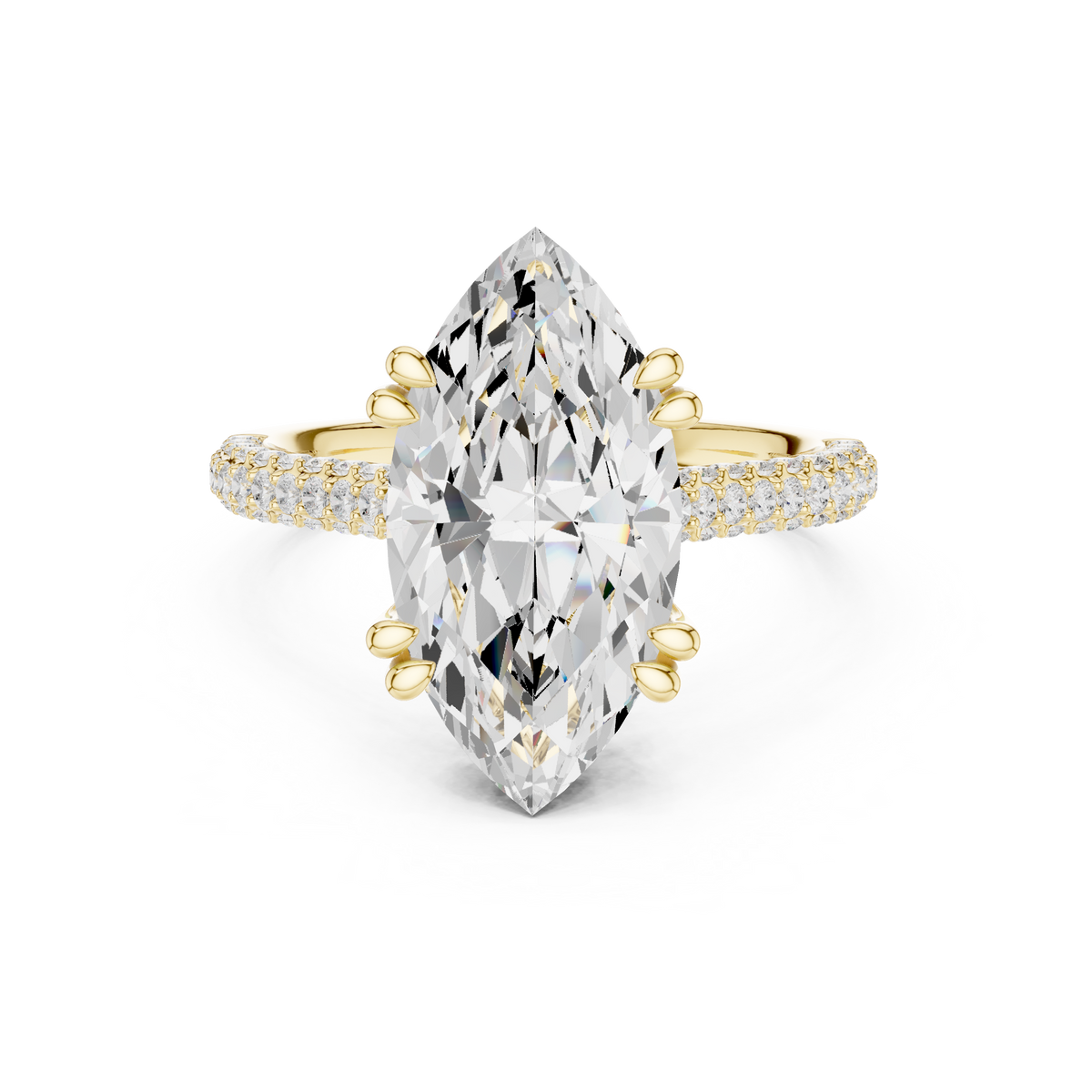 Marquise Pave Lab Grown Diamond Engagement Ring