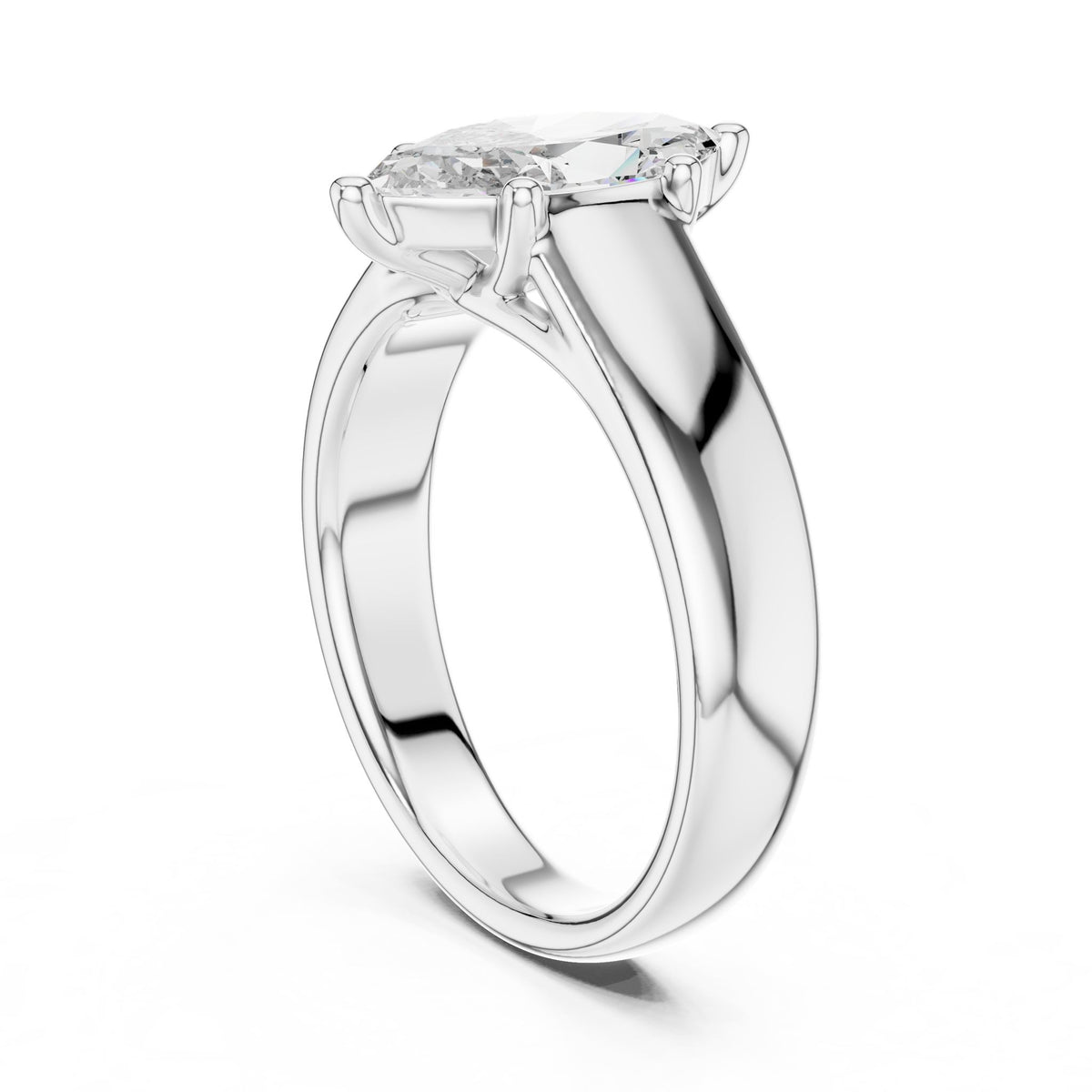 Marquise Solitaire Lab Grown Diamond Engagement Ring