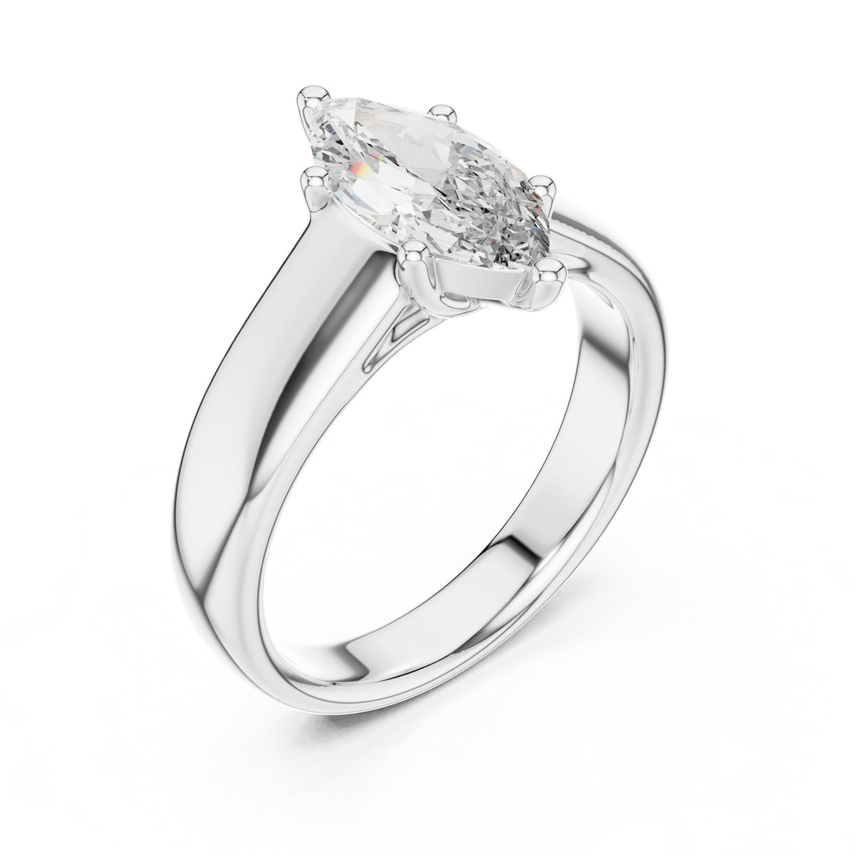 Marquise Solitaire Lab Grown Diamond Engagement Ring