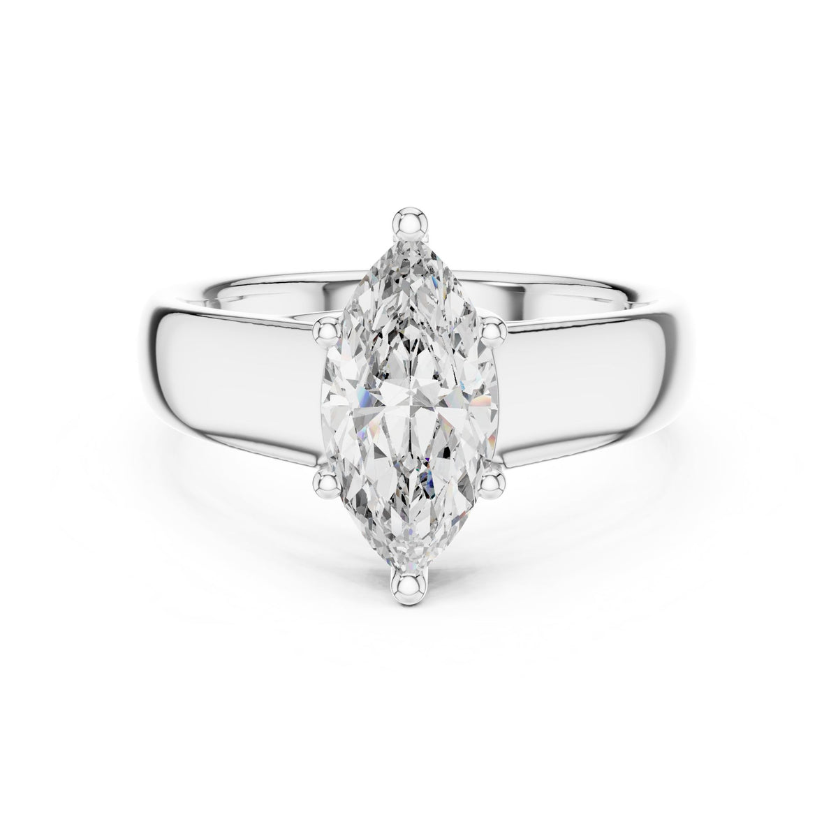 Marquise Solitaire Lab Grown Diamond Engagement Ring