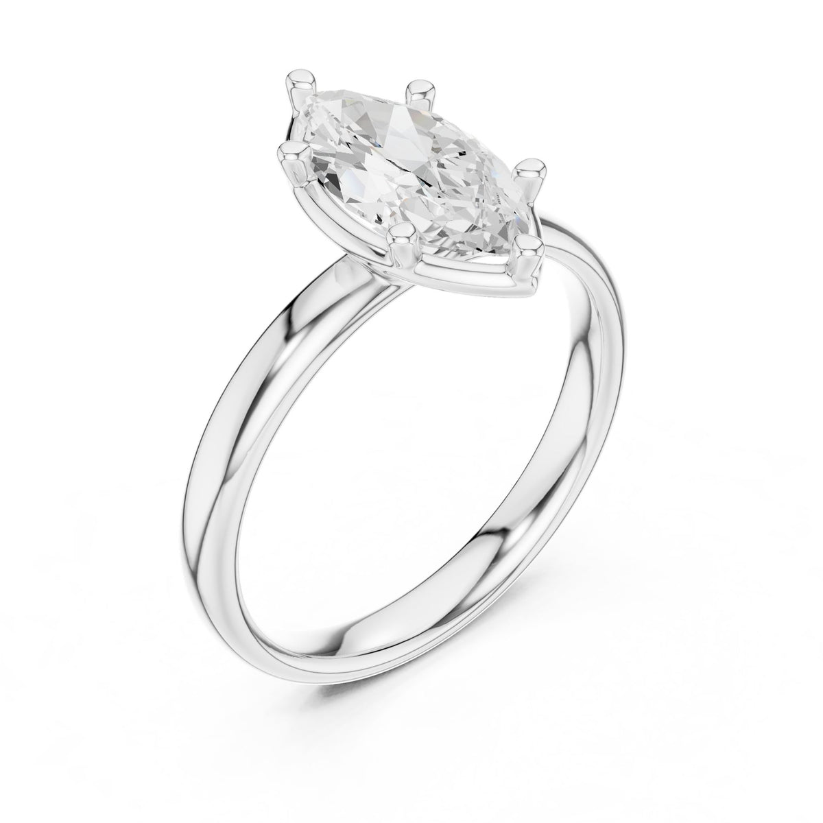 Marquise Solitaire Lab Grown Diamond Engagement Ring
