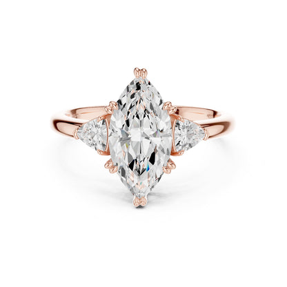 Marquise Three Stone Lab Grown Diamond Engagement Ring