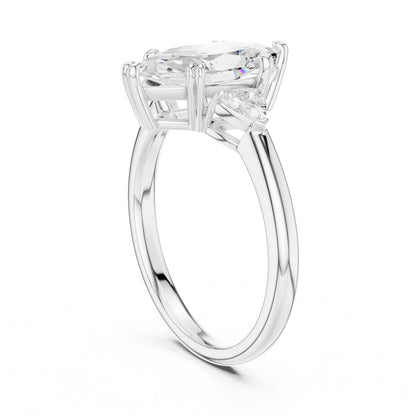 Marquise Three Stone Lab Grown Diamond Engagement Ring