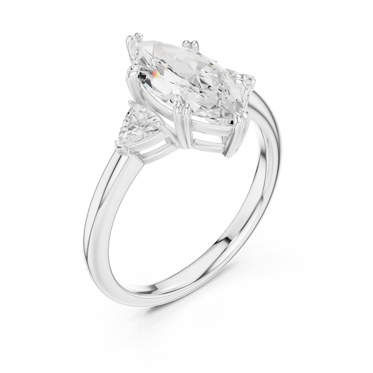 Marquise Three Stone Lab Grown Diamond Engagement Ring