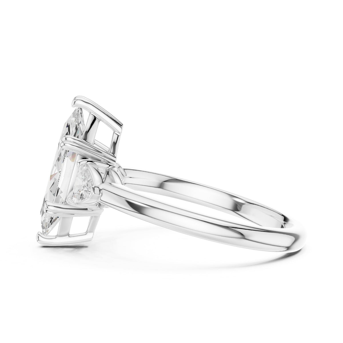 Marquise Three Stone Lab Grown Diamond Engagement Ring