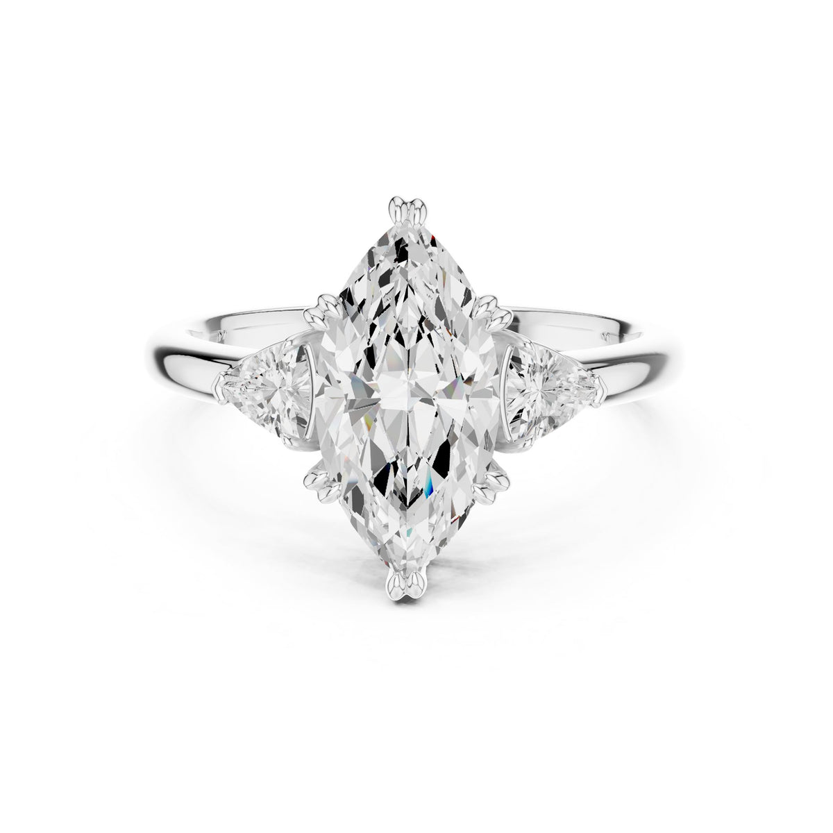 Marquise Three Stone Lab Grown Diamond Engagement Ring