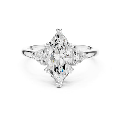 Marquise Three Stone Lab Grown Diamond Engagement Ring