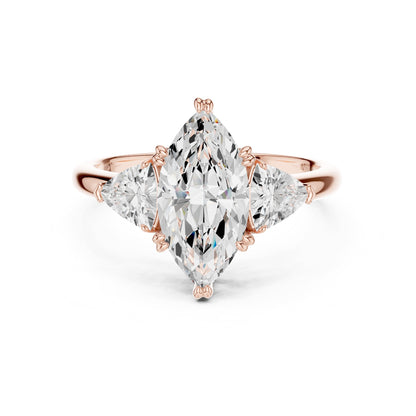 Marquise Three Stone Lab Grown Diamond Engagement Ring