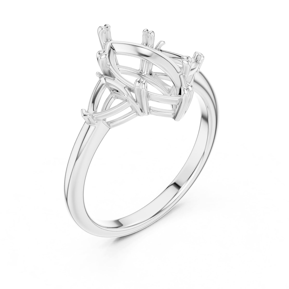 Marquise Three Stone Lab Grown Diamond Engagement Ring