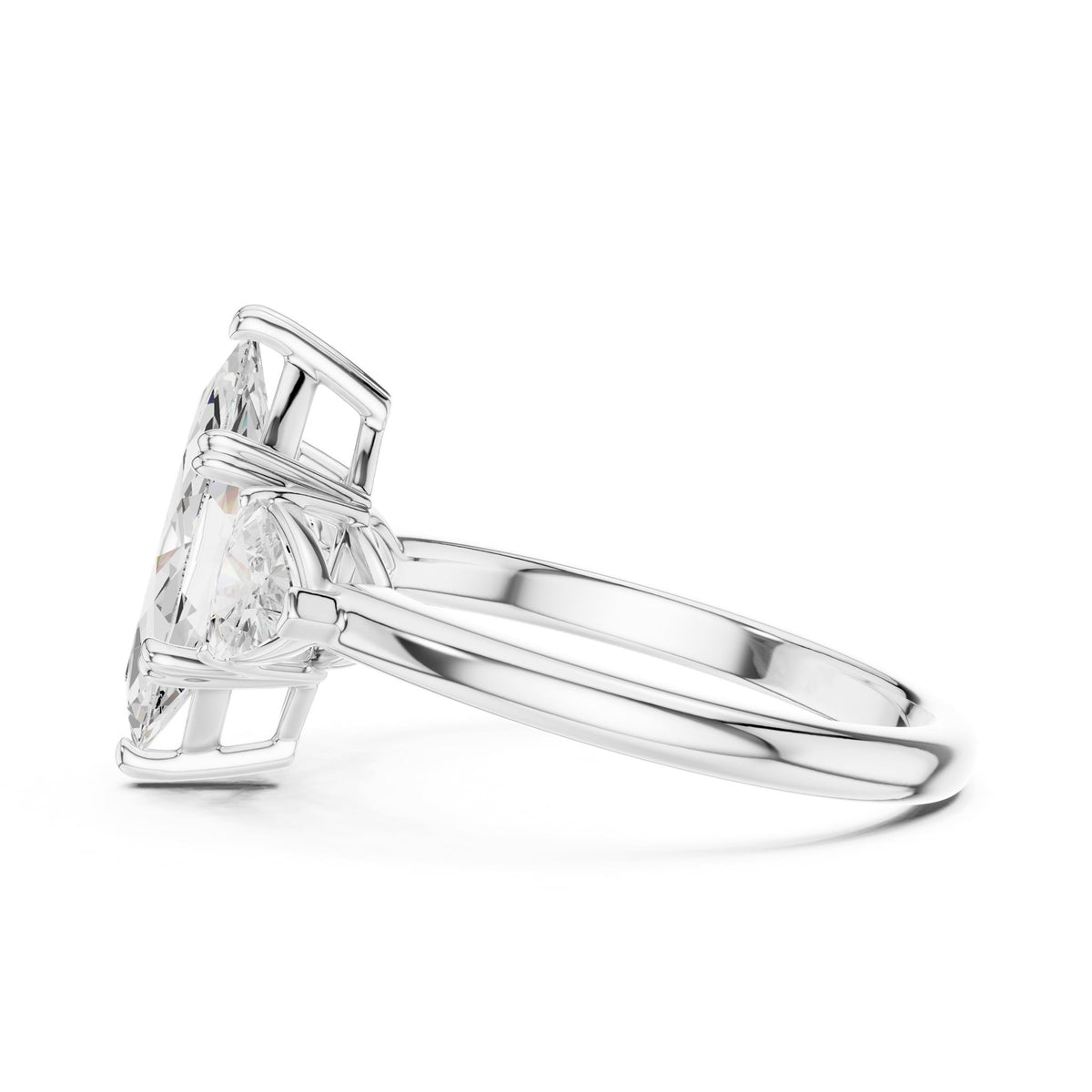 Marquise Three Stone Lab Grown Diamond Engagement Ring