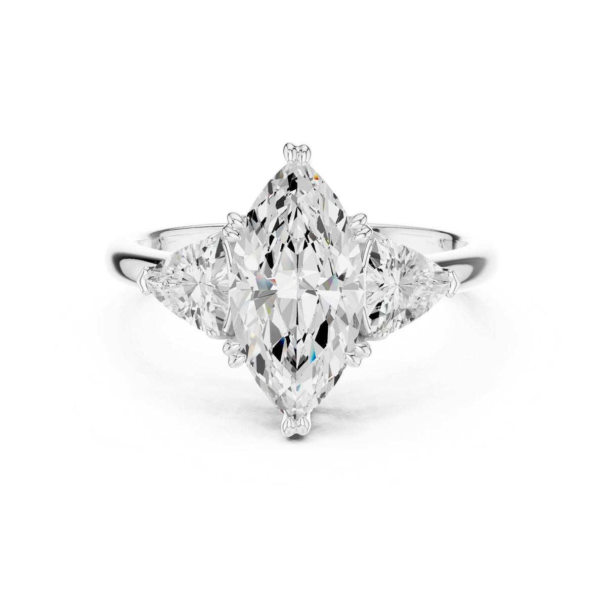 Marquise Three Stone Lab Grown Diamond Engagement Ring