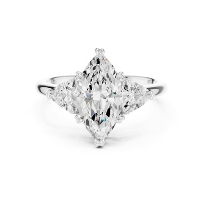 Marquise Three Stone Lab Grown Diamond Engagement Ring