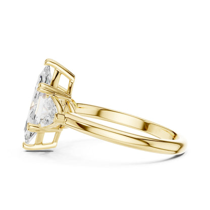 Marquise Three Stone Lab Grown Diamond Engagement Ring