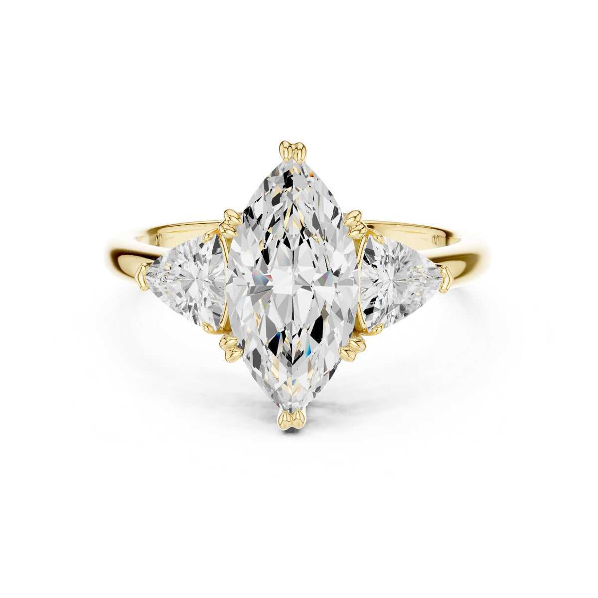 Marquise Three Stone Lab Grown Diamond Engagement Ring
