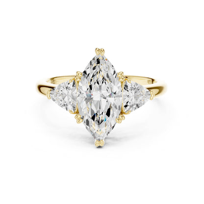 Marquise Three Stone Lab Grown Diamond Engagement Ring