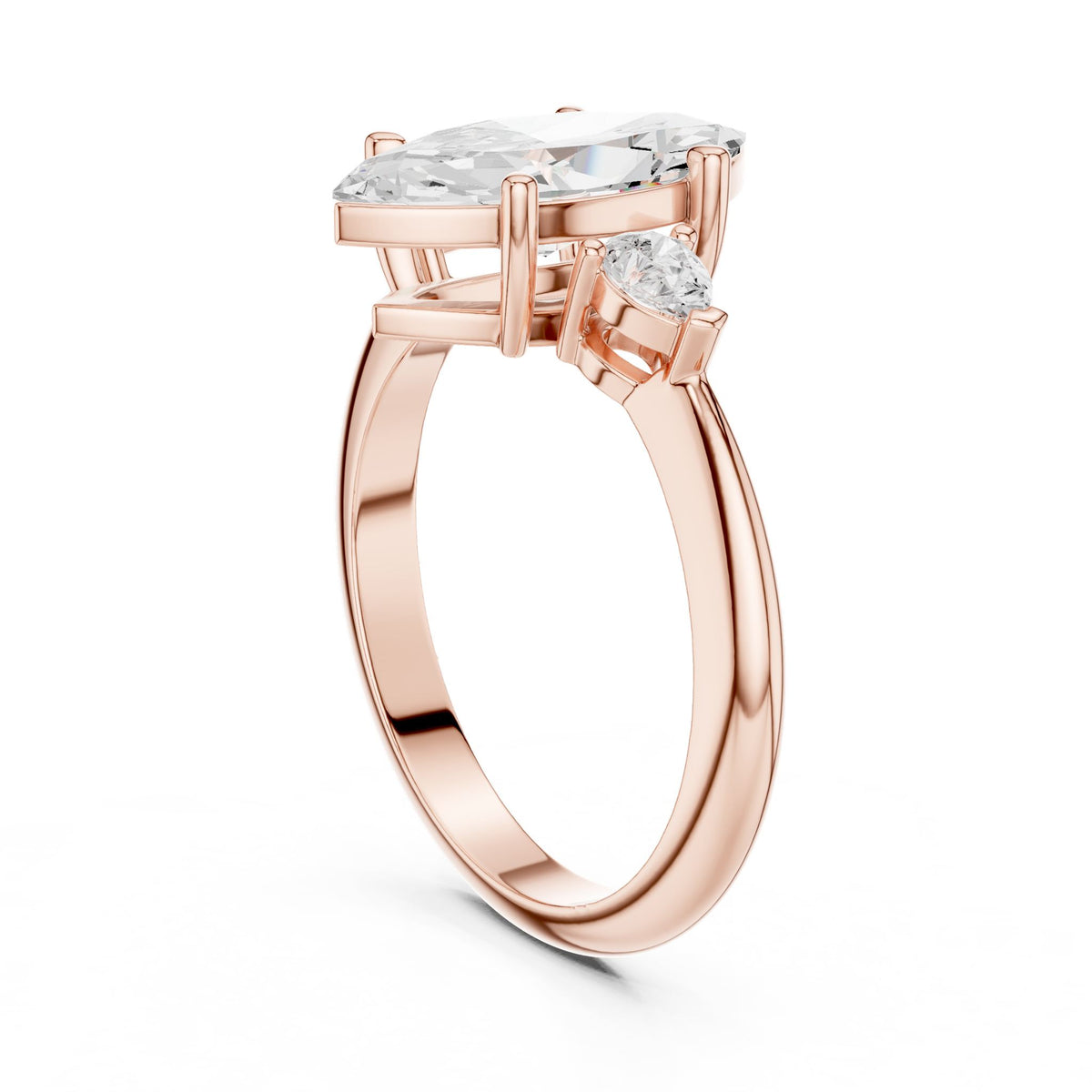 Marquise Three Stone Lab Grown Diamond Engagement Ring