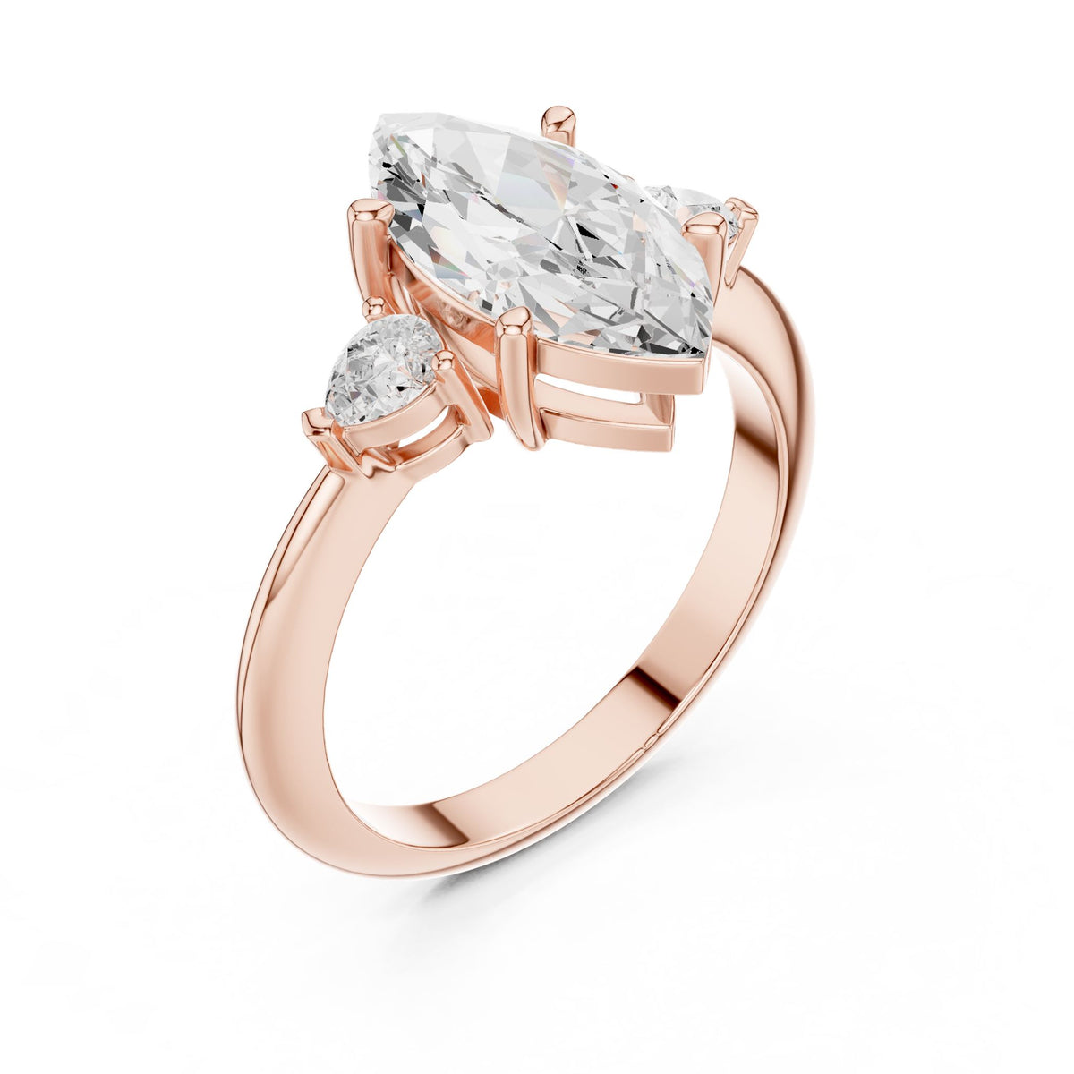Marquise Three Stone Lab Grown Diamond Engagement Ring