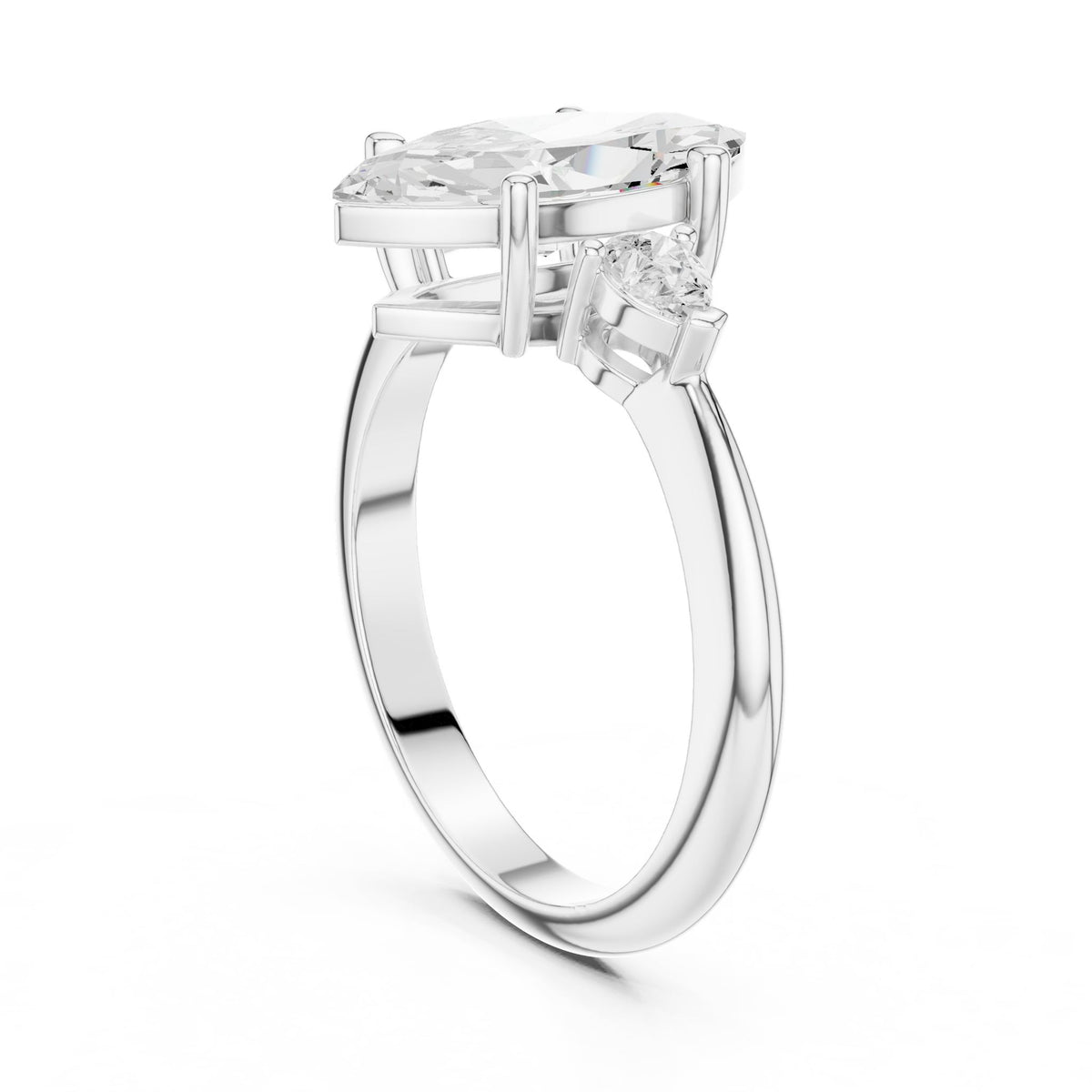 Marquise Three Stone Lab Grown Diamond Engagement Ring