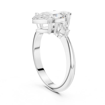Marquise Three Stone Lab Grown Diamond Engagement Ring
