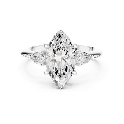 Marquise Three Stone Lab Grown Diamond Engagement Ring