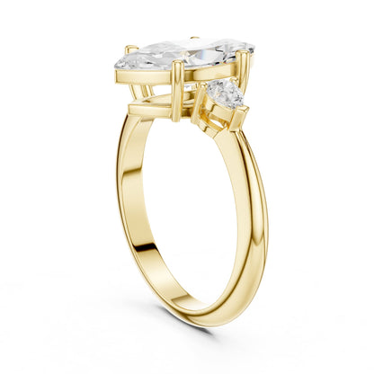 Marquise Three Stone Lab Grown Diamond Engagement Ring