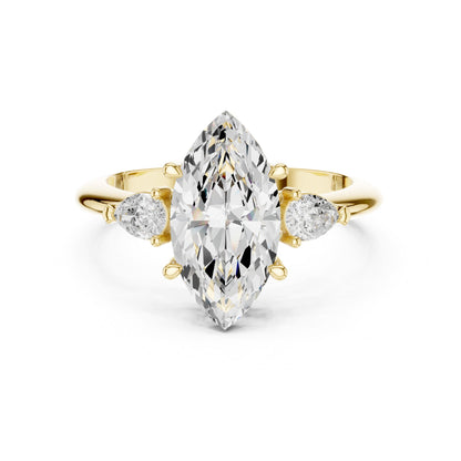 Marquise Three Stone Lab Grown Diamond Engagement Ring