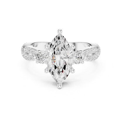 Marquise Three Stone Lab Grown Diamond Engagement Ring